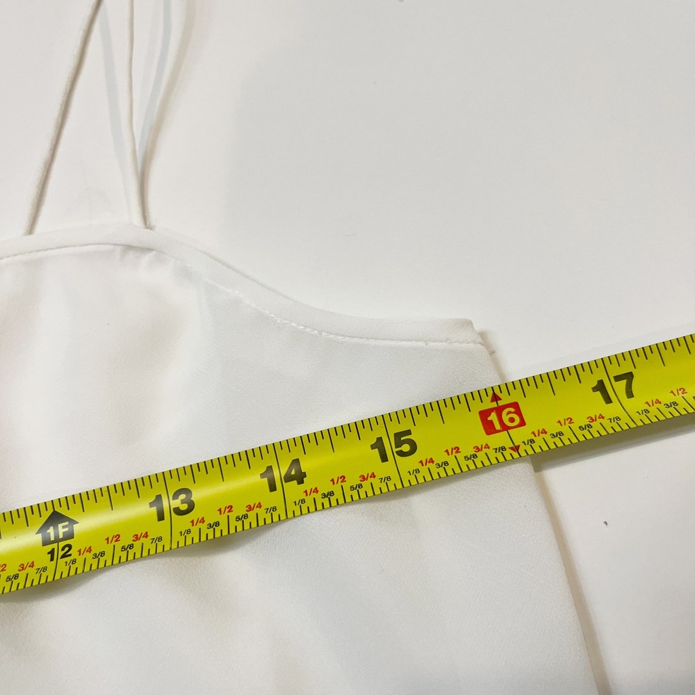 Vintage Sheer White Camisole Top Y2K 90s Angelcore Spaghetti Strap Size 8 - Picture 4 of 6